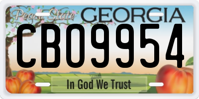 GA license plate CBO9954