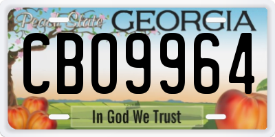 GA license plate CBO9964