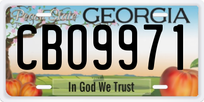 GA license plate CBO9971