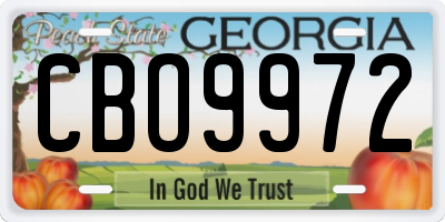 GA license plate CBO9972