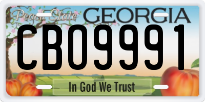 GA license plate CBO9991