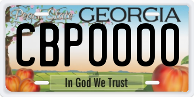 GA license plate CBP0000