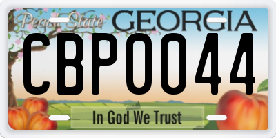 GA license plate CBP0044