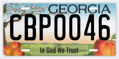 GA license plate CBP0046