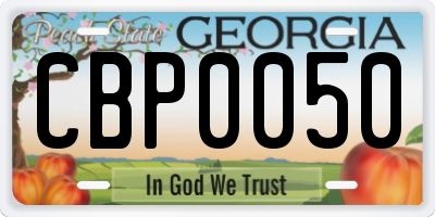 GA license plate CBP0050