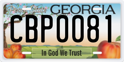 GA license plate CBP0081