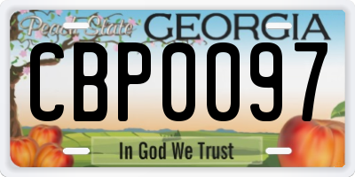 GA license plate CBP0097