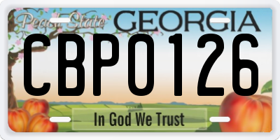 GA license plate CBP0126