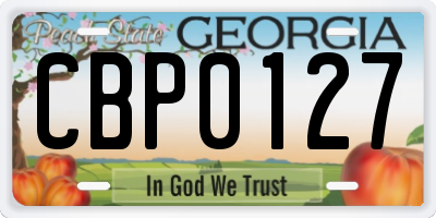 GA license plate CBP0127