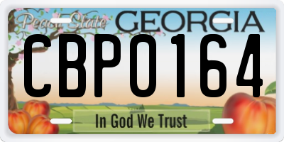 GA license plate CBP0164