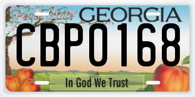 GA license plate CBP0168