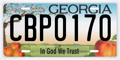 GA license plate CBP0170