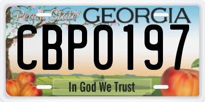 GA license plate CBP0197
