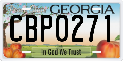 GA license plate CBP0271