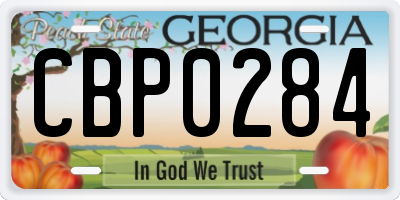 GA license plate CBP0284