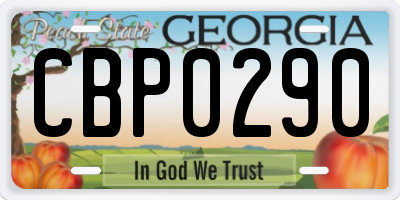 GA license plate CBP0290