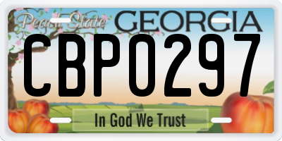 GA license plate CBP0297