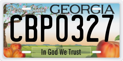 GA license plate CBP0327