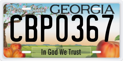 GA license plate CBP0367