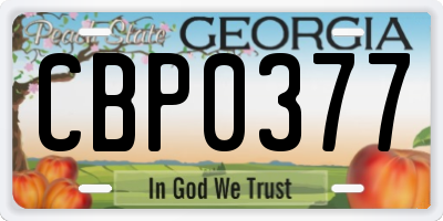 GA license plate CBP0377
