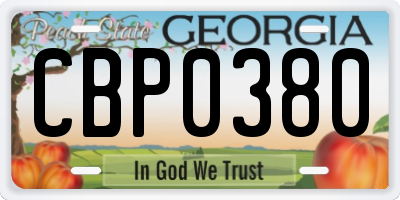 GA license plate CBP0380