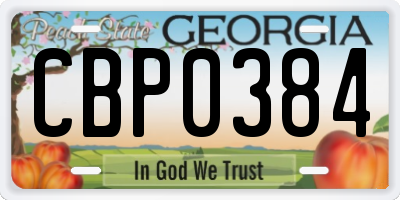 GA license plate CBP0384