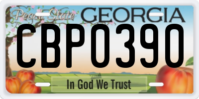 GA license plate CBP0390