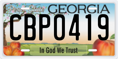 GA license plate CBP0419