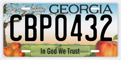 GA license plate CBP0432