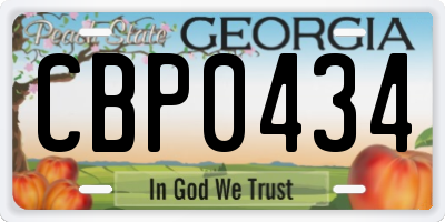 GA license plate CBP0434