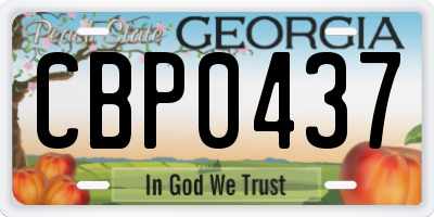 GA license plate CBP0437