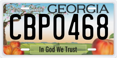GA license plate CBP0468