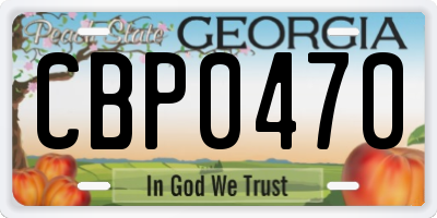 GA license plate CBP0470