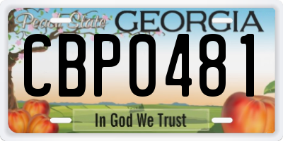 GA license plate CBP0481