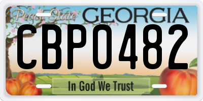 GA license plate CBP0482