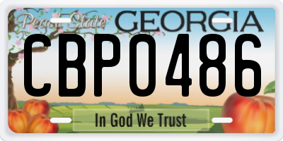 GA license plate CBP0486