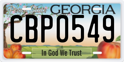 GA license plate CBP0549
