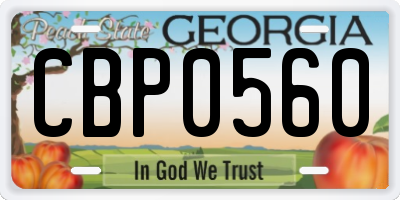 GA license plate CBP0560