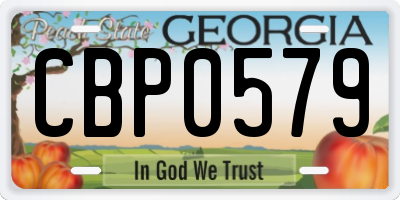 GA license plate CBP0579