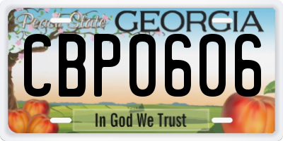 GA license plate CBP0606