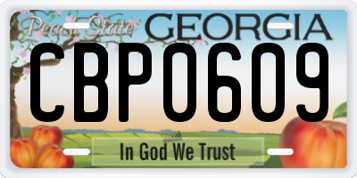 GA license plate CBP0609