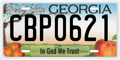 GA license plate CBP0621