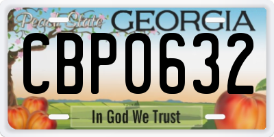 GA license plate CBP0632