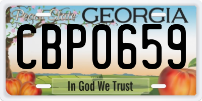GA license plate CBP0659