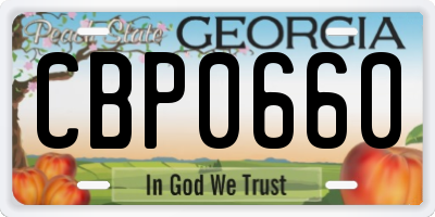 GA license plate CBP0660