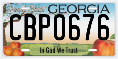 GA license plate CBP0676