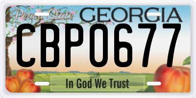 GA license plate CBP0677