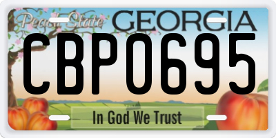 GA license plate CBP0695