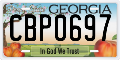 GA license plate CBP0697