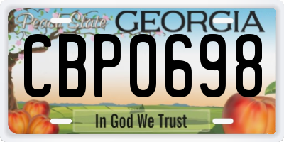 GA license plate CBP0698